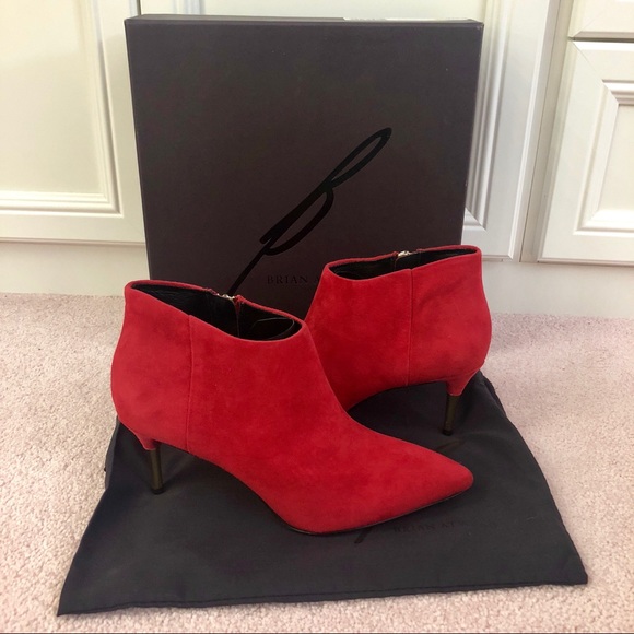 NWT Brian Atwood Red Gold Mcalester Bootie